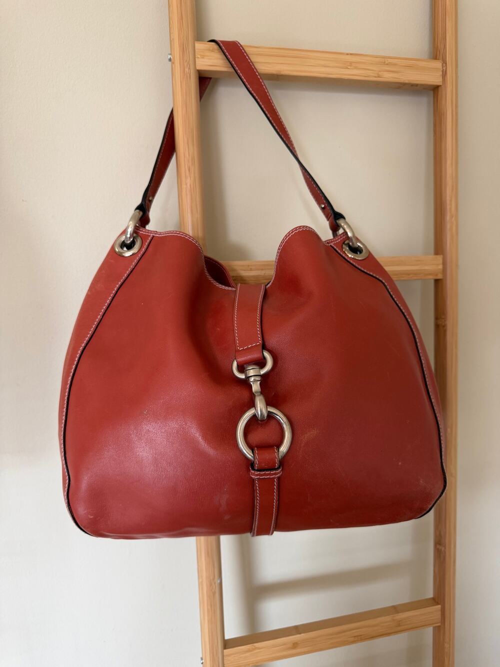 Marc Jacobs Collection Burnt Orange Leather Hobo Shoulder Bag Large